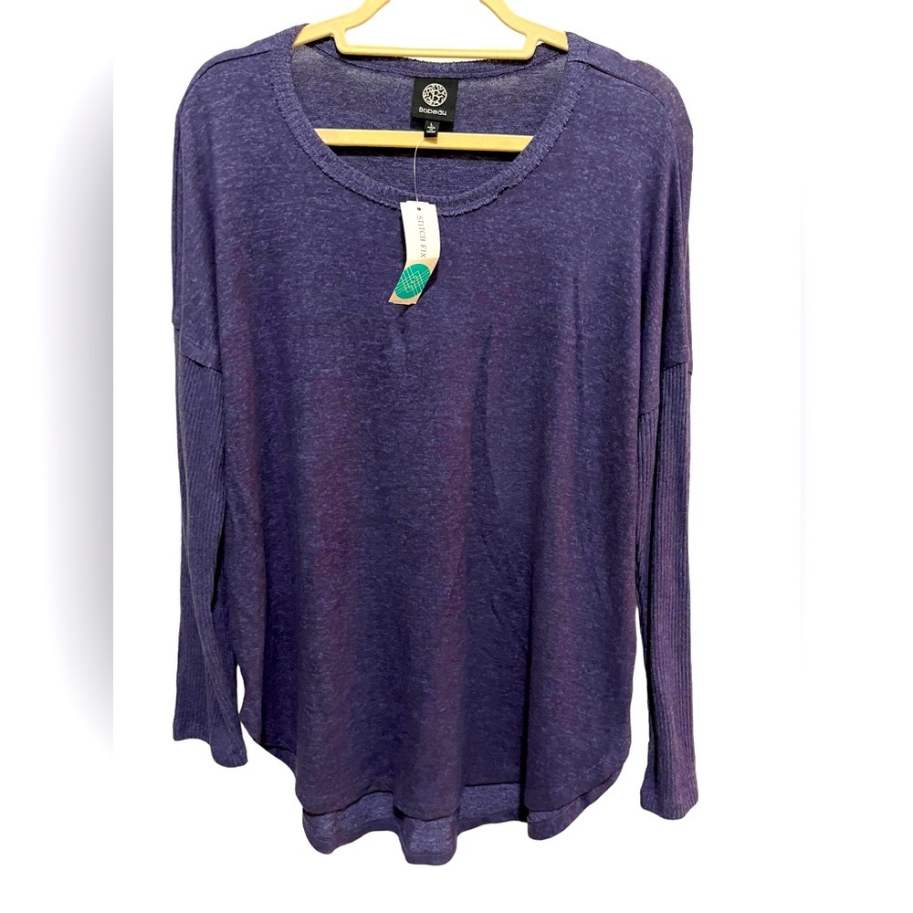 Bobeau - gorgeous Purple Tunic sweater - size L - NWT